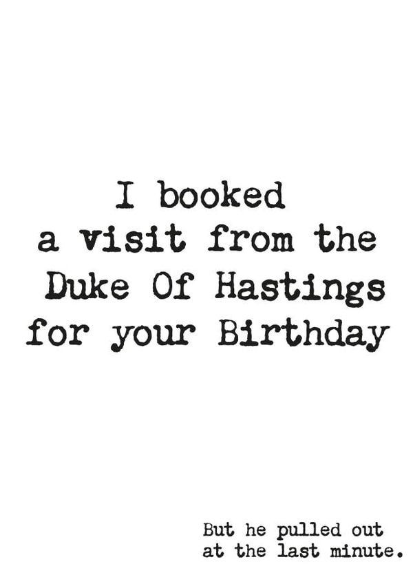 Bridgerton Birthday Card created by All The Rage Print & Design