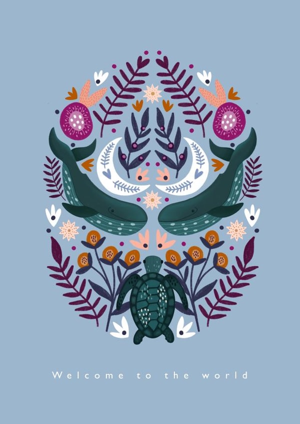 welcome to the world new baby New Baby Card 21453 created by Printed Picnic