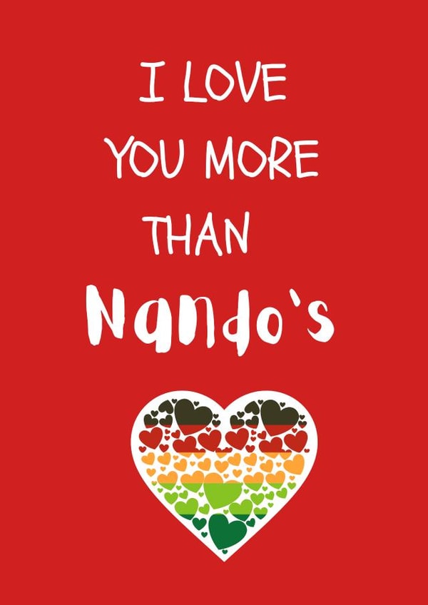 Cute Nandos card for someone you love created by NatKards