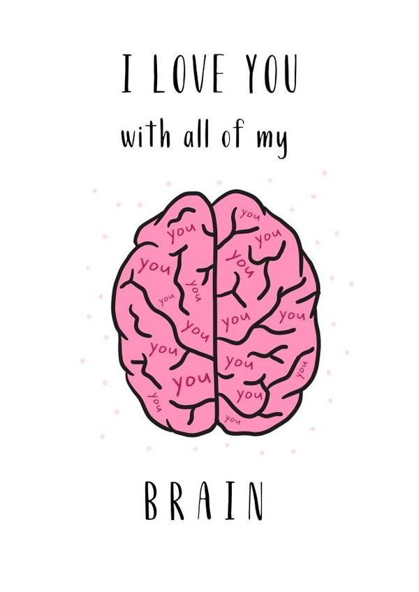 i love you brain Valentines Day Card 17613 created by crystal chou