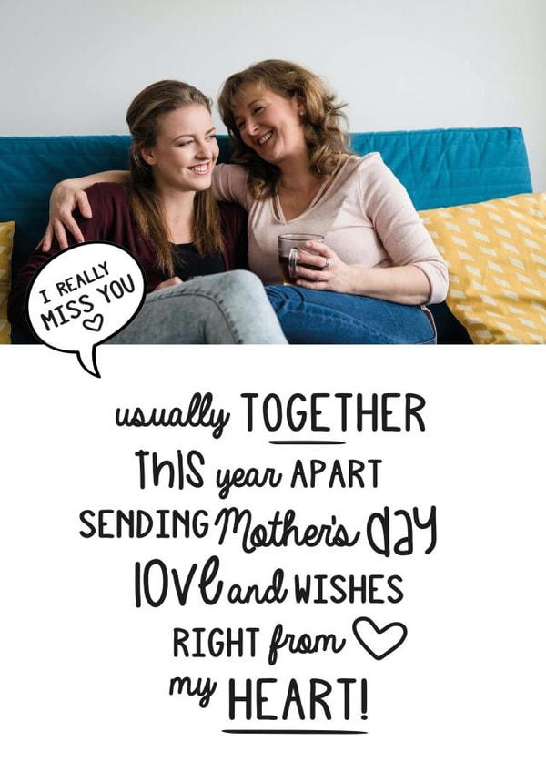 PC miss you Mothers Day Personalised Photo Card 9719 created by Jodie Gaul & Co