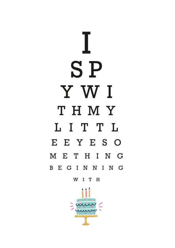I Spy Cake Birthday card created by Yay Days