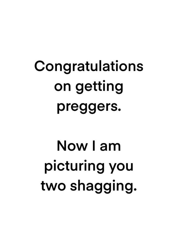 preggers congratulations Pregnancy Card 21711 created by Proper LOL Cards