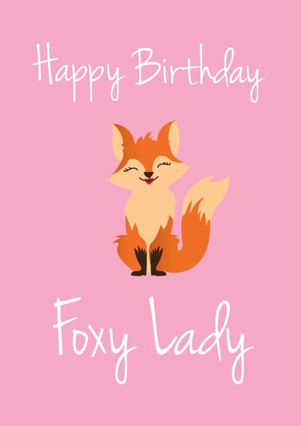 fox lady Birthday Card 21819 created by Isla Jem