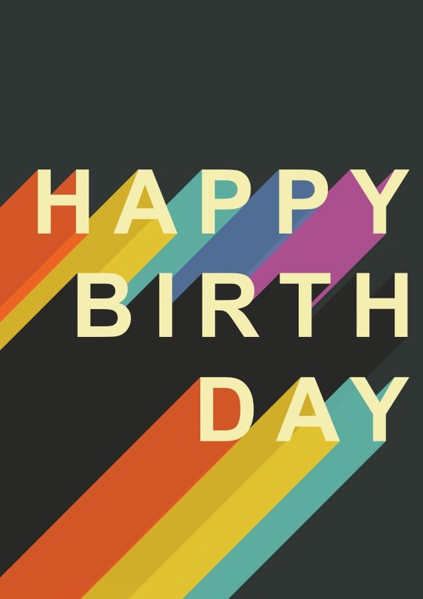 rainbow colourful Birthday Card 41052 created by DayCards