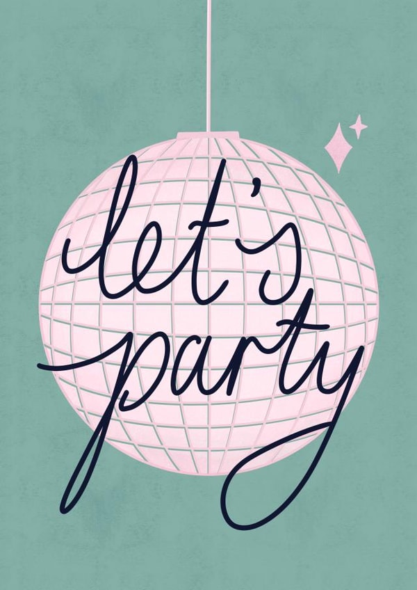 Party girl Disco Birthday Card 21091 created by Soph AC Studio