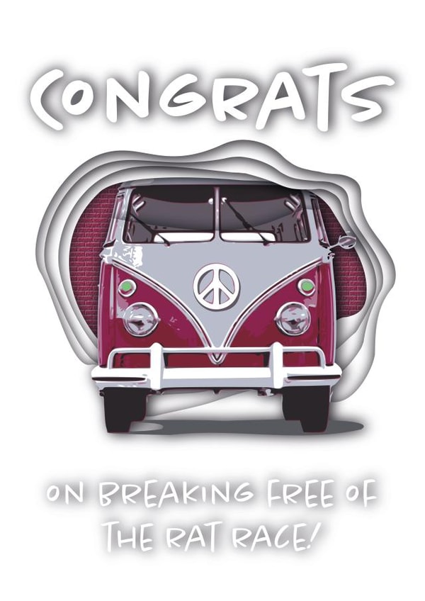 congrats campervan Retirement Card 47812 created by Be Concept
