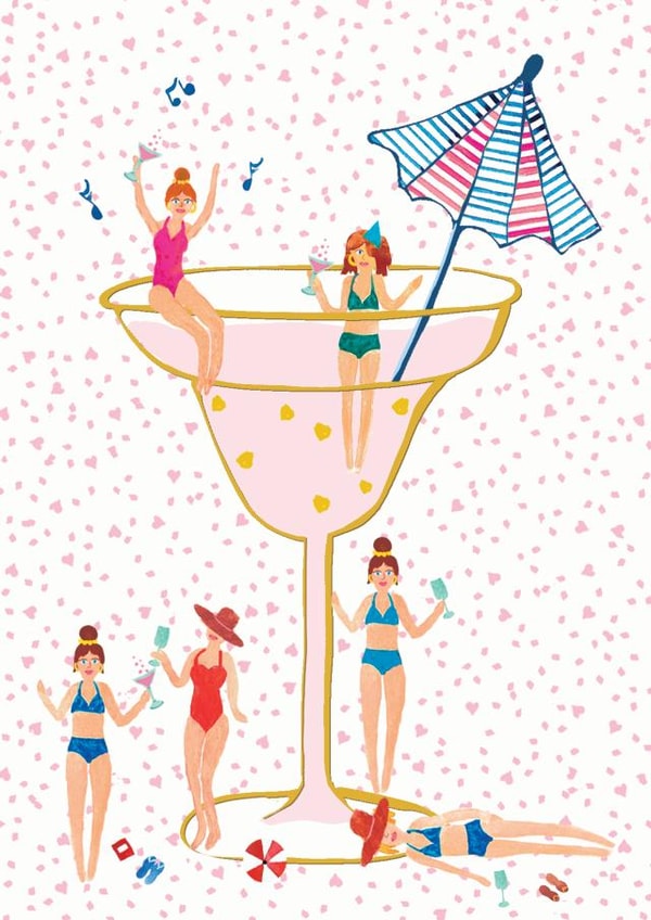 cocktail party Love & Friendship Card 21828 created by Zoe May Designs