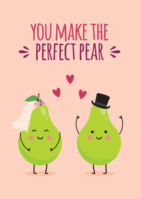 Perfect Pear wedding card created by Blush & Blossom