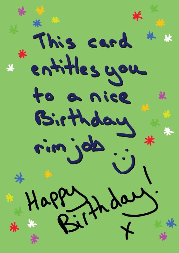 Rim Job Birthday Card Voucher created by Random Shit Cards