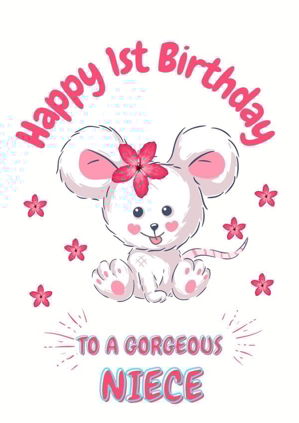 niece mouse Birthday Card 21303 created by Rachel Elizabeth Designs