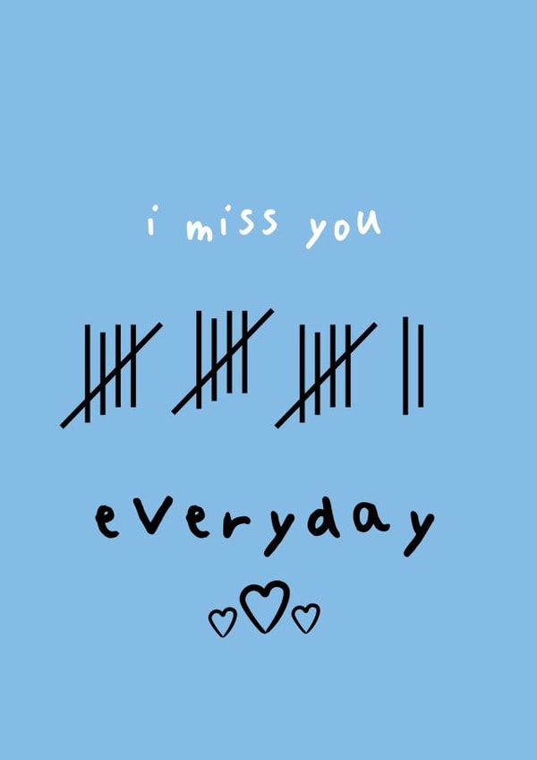 i miss you tally Thinking of you Card 19621 created by Chasing Cards