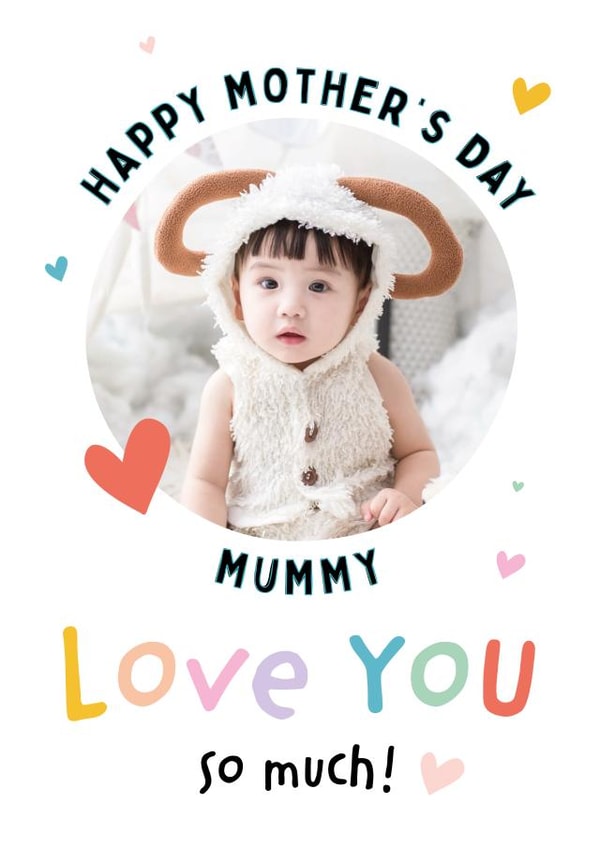 Mummy love Mothers Day Personalised Photo Card 4045 created by Macie Dot Doodles