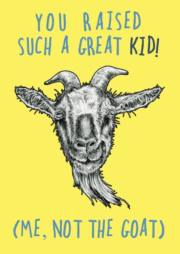 goat kid Mothers Day Card 47997 created by Bewilderbeest