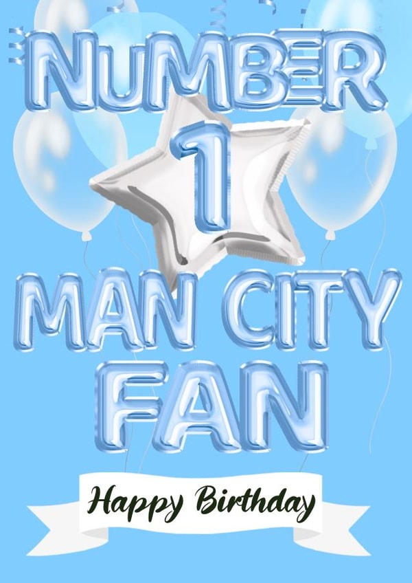 Man City Manchester City Birthday Card 15449 created by Kerrylovescards