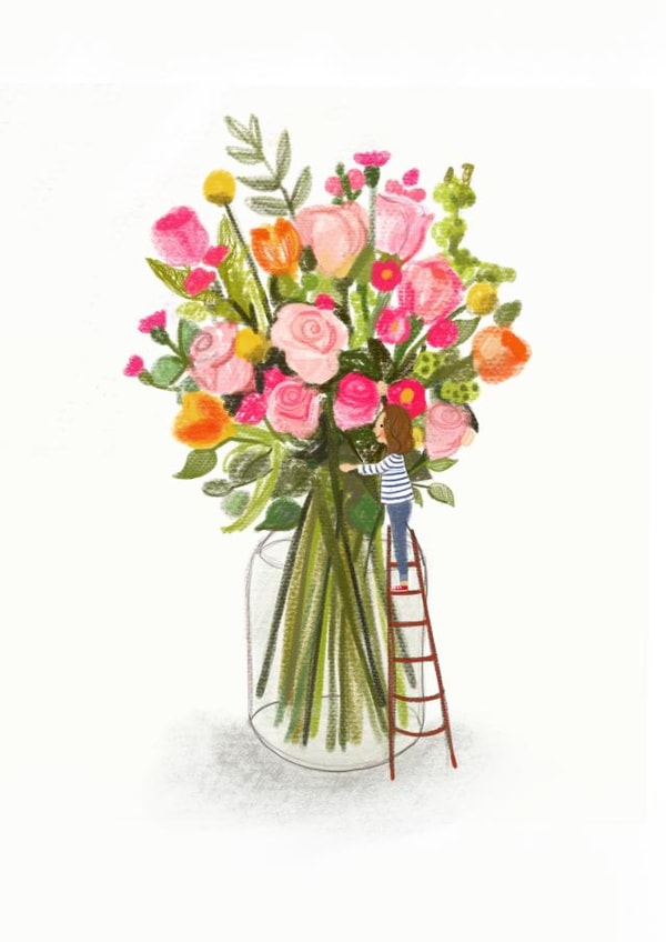 Classic Mothers Day Card - Bouquet - Flowers created by Love Lucy Illustration