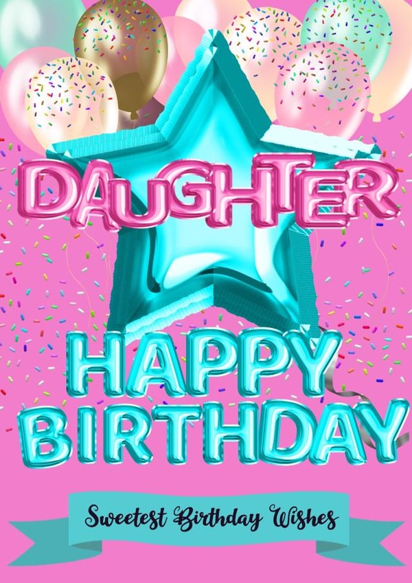 daughter balloon Birthday Card 15450 created by Kerrylovescards