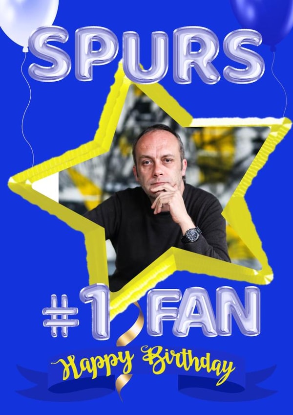 Spurs Tottenham Birthday Personalised Photo Card 15454 created by Kerrylovescards