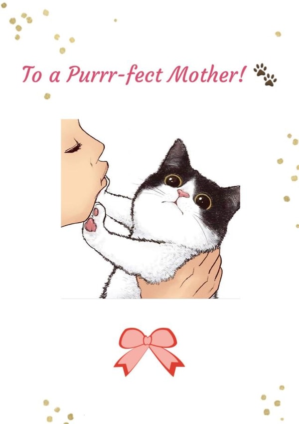 cat purr Mothers Day Card 37598 created by Doodle Cards