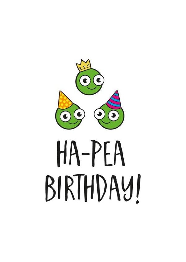 Ha-pea Birthday Card created by Martian Art