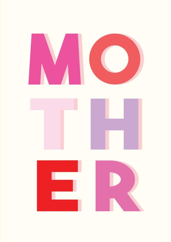 contemporary mother Mothers Day Card 10787 created by Print is the New Black