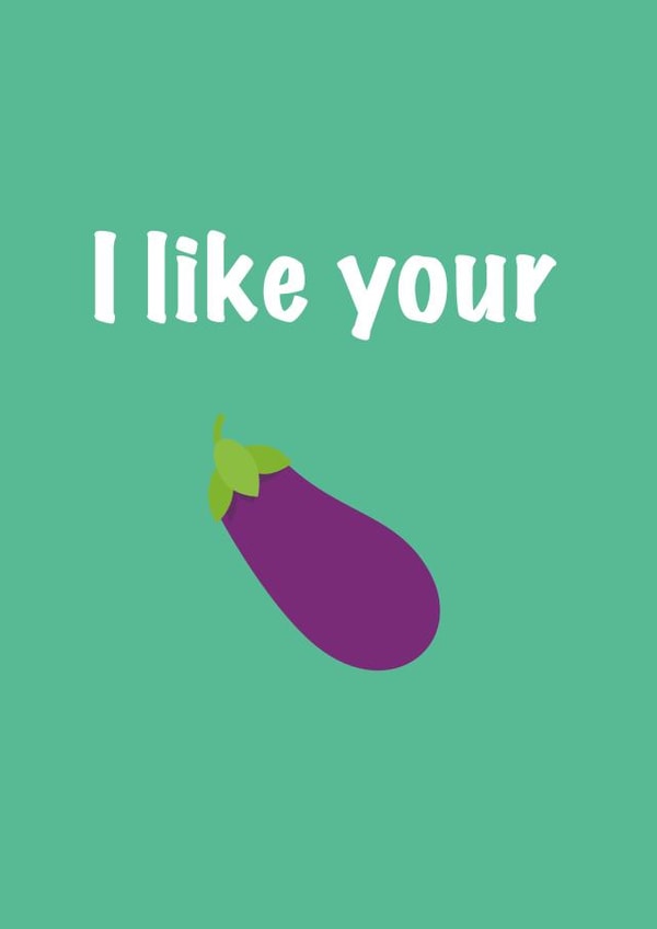 aubergine emoji eggplant Anniversary Card 41097 created by NaughtyOctopus