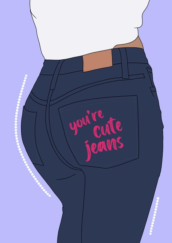 you're cute jeans kim kardashian Mothers Day Card 36266 created by Pink + Pip