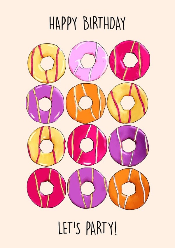 party rings party food Birthday Card 20817 created by Poppy & Mabel 