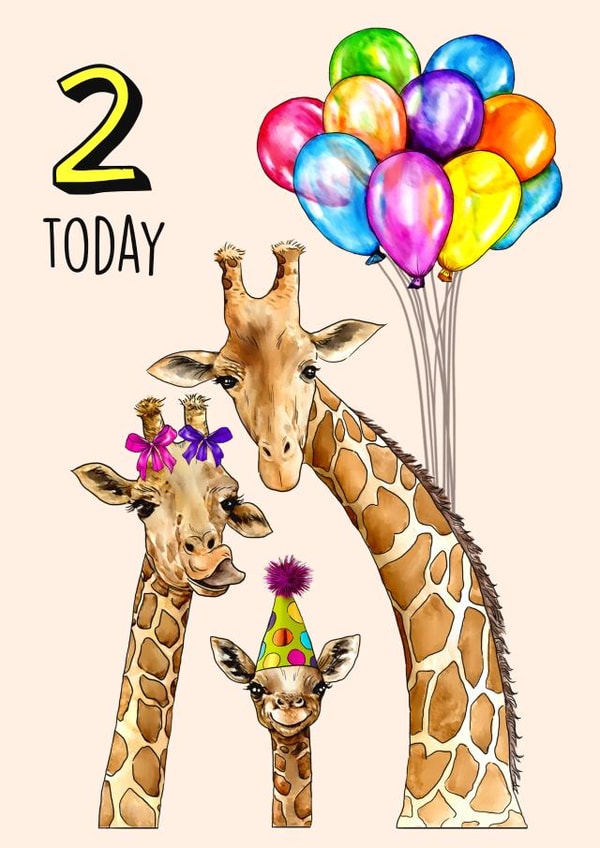 giraffe animals Birthday Card 20819 created by Poppy & Mabel 