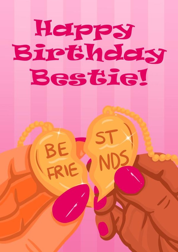 besties pink Birthday Card 21851 created by Grace Mutton
