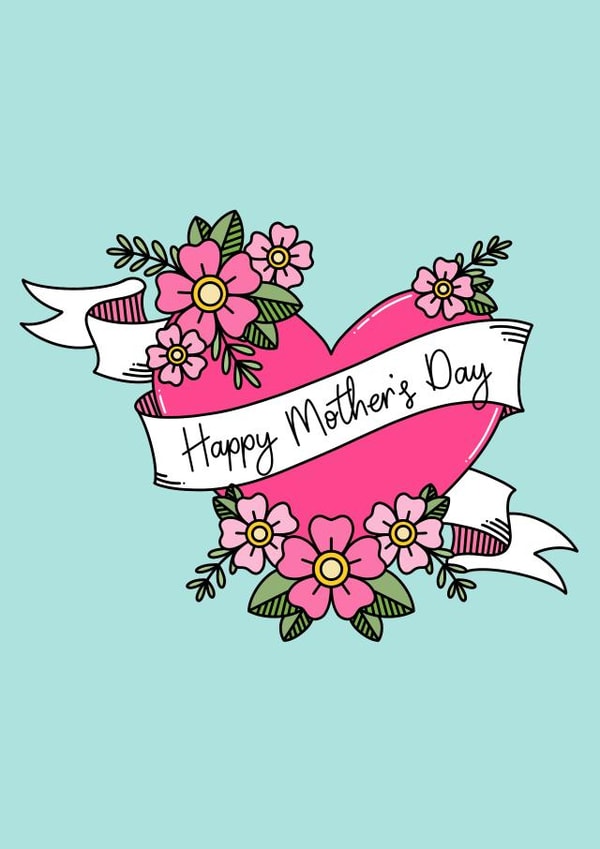 heart floral Mothers Day Card 16589 created by Charlotte Trimm