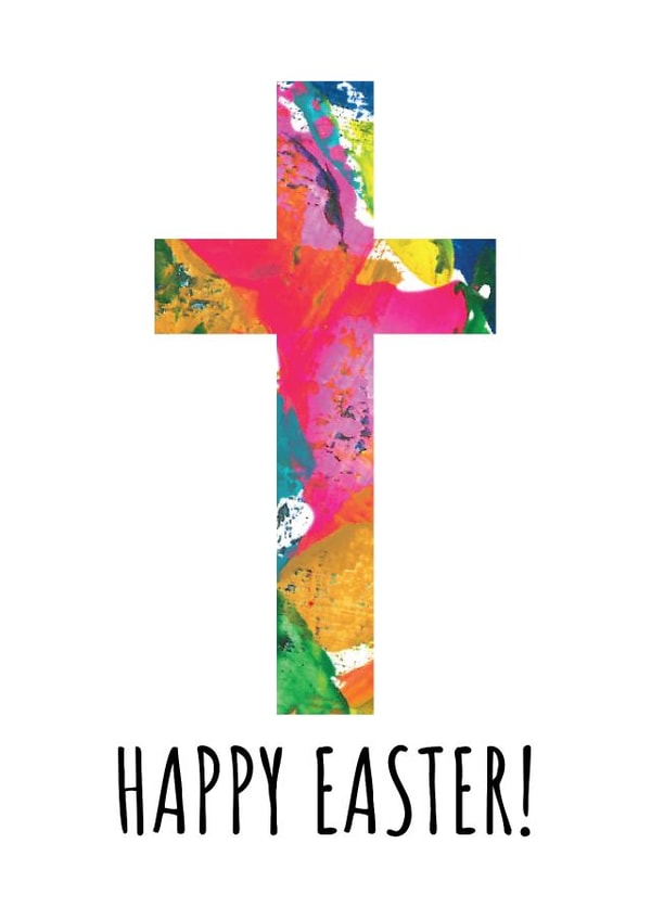 Modern, colourful Easter card created by size3art