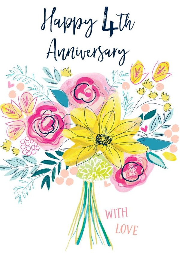 Happy 4th Birthday with love created by Katie Phythian Design