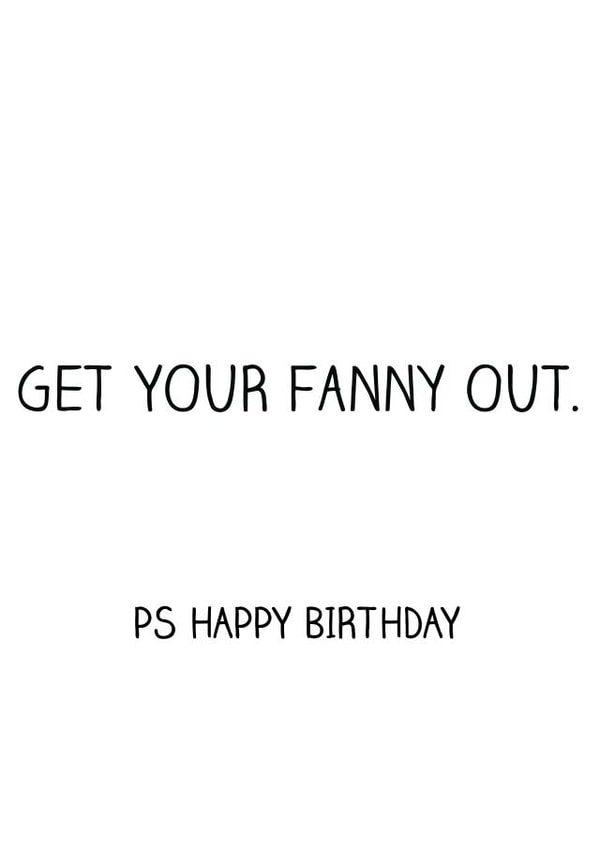 fanny vagina Birthday Card 4983 created by Offhand Cards