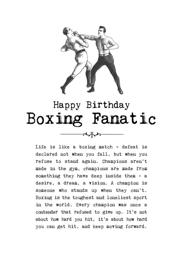 Birthday Card For Boxing Lovers created by Coulson Macleod