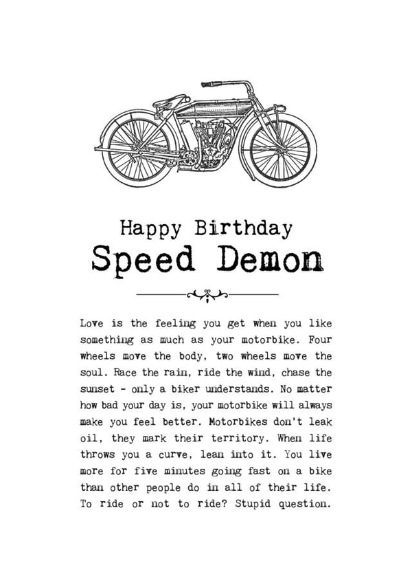 Birthday Card For Motorcyclists created by Coulson Macleod