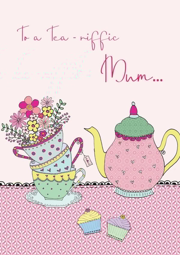 Tea pot cups Mothers Day Card 27366 created by Sabah Designs