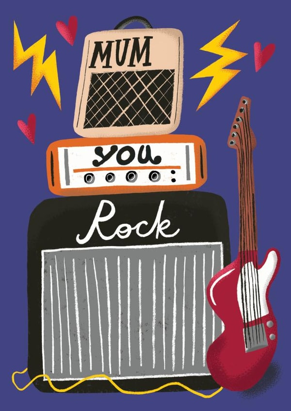rock music Mothers Day Card 17417 created by @AimeeStevens.Design