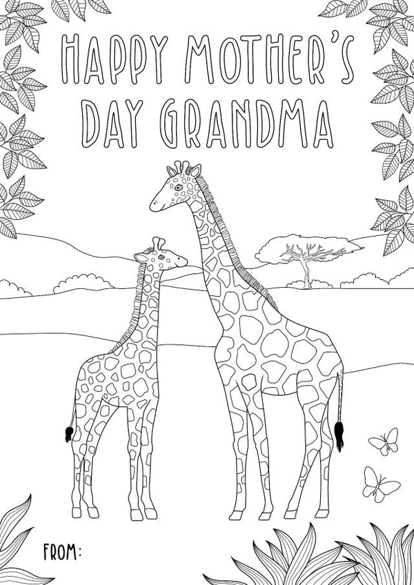 Cute Mothers Day Card - Grandma - Giraffe - Happy Mother's Day Grandma created by Zoe-Claire