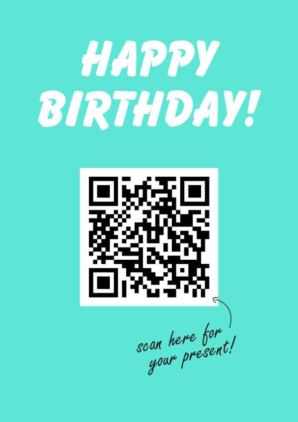 Rickroll Birthday Card (Rick Astley QR Code) created by SJS Designs