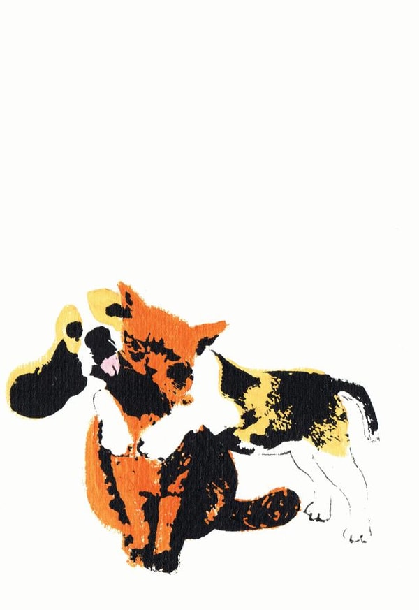 hug dog and cat Love & Friendship Card 23708 created by Katie Edwards