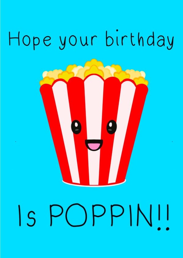 popcorn food Birthday Card 48162 created by Roselea Illustration 