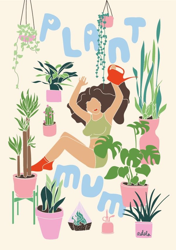 plant mum Mothers Day Card 21605 created by Absolutely Adela