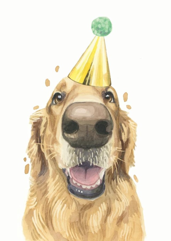 Golden Retriever Labrador Retriever Birthday Card 21231 created by Robert James Hull