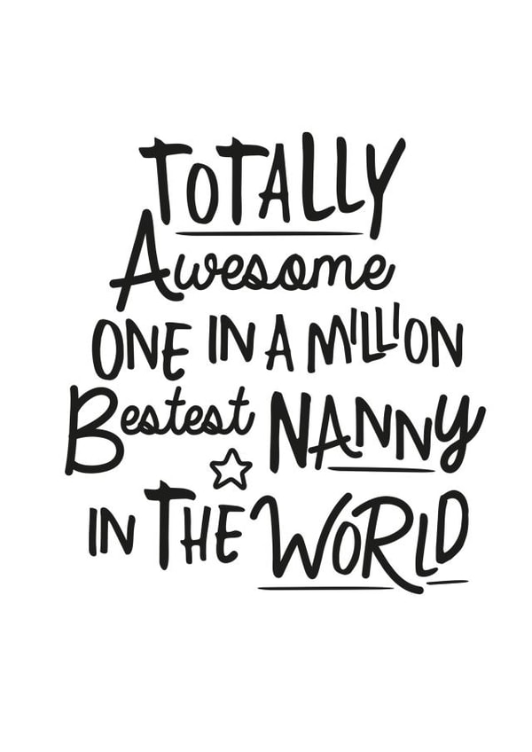 One in a million bestest Nanny card created by Jodie Gaul & Co