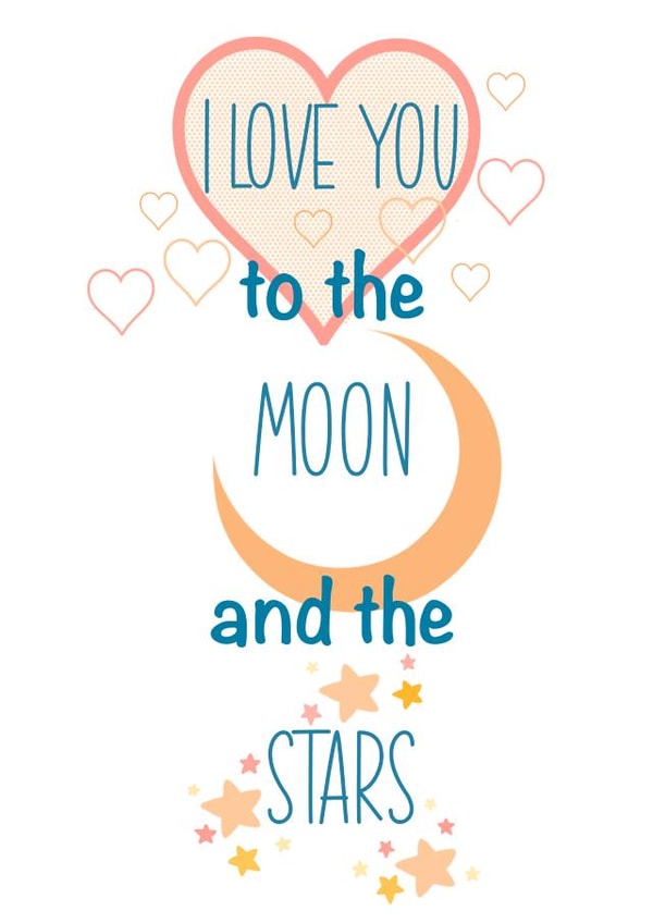 moon and the stars moon Anniversary Card 48174 created by Genna Beesley