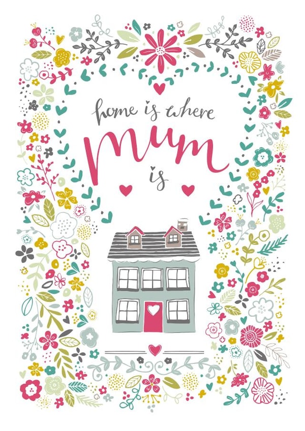 home is where mum is mum Mothers Day Card 41032 created by Claire Wilson