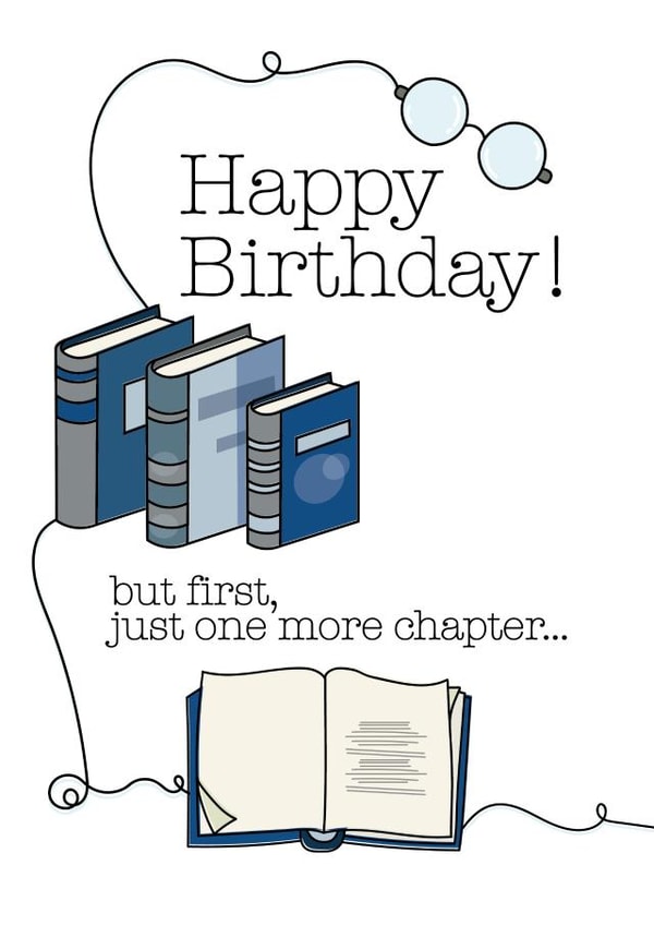 Book lover Bookworm Birthday Card 41142 created by Jasmine Coster - JazziCreates