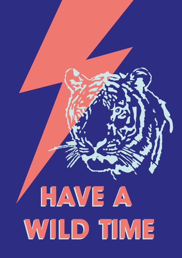 have a wild time tiger Birthday Card 21874 created by DoodleMoo