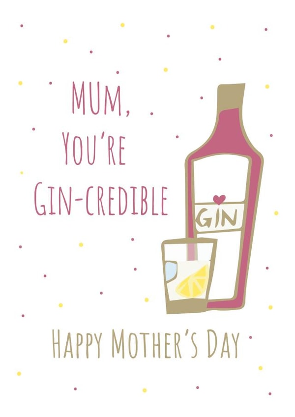 polka dots gin Mothers Day Card 12296 created by Missycards